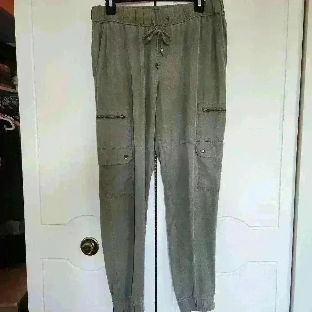 Banana Republic Factory Tencel Soft Cargo Pant Joggers | Steel Green Small